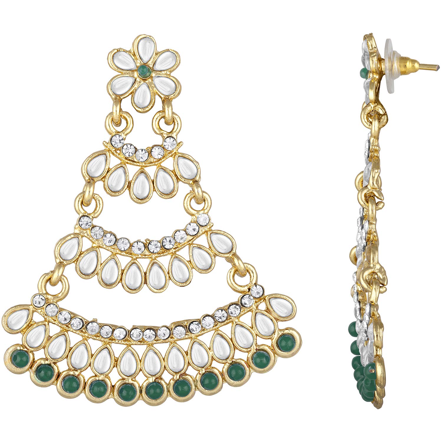 Plated Kundan Dangle Earrings